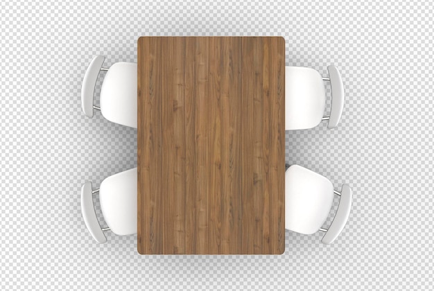 Scene creator Top view Table and chairs Transparent Background