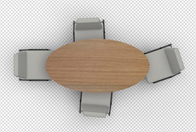 PSD scene creator top view table and chairs transparent background