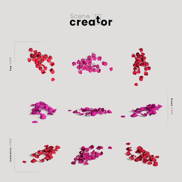 Scene creator with colorful petals