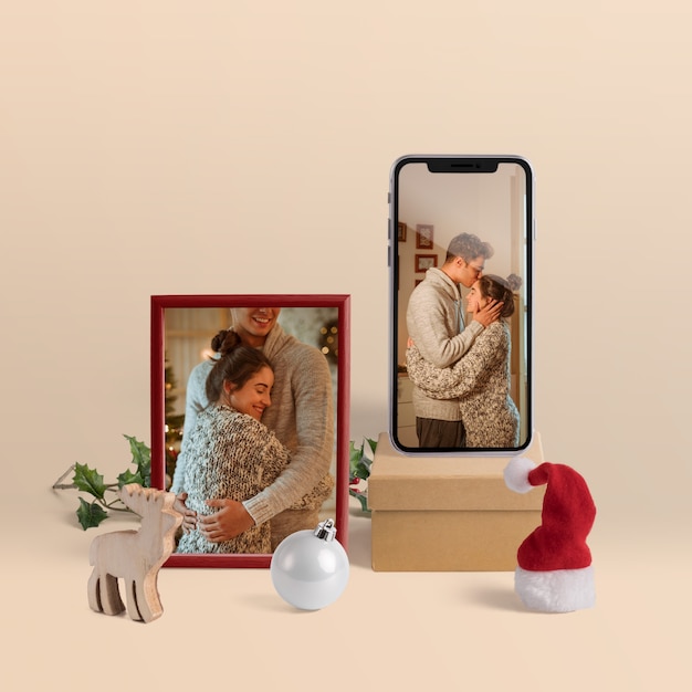 Scène maker mockup met kerst concept