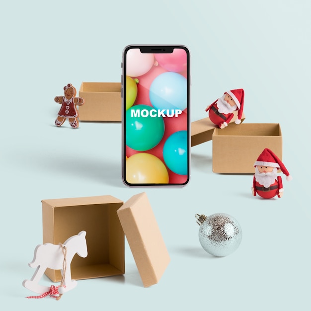 Scène maker mockup met kerst concept