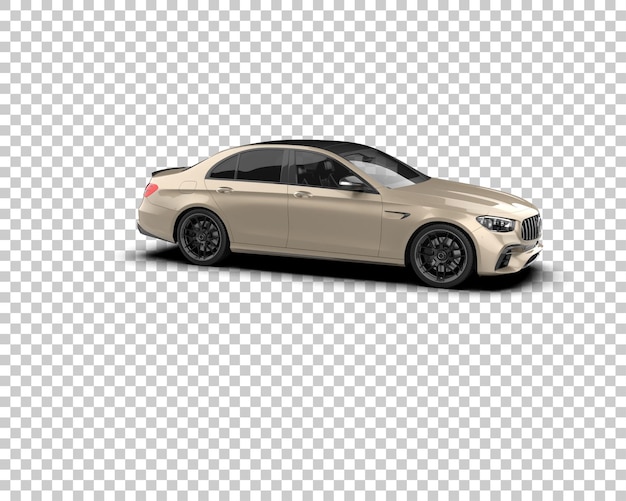 現代の車のシーンを背景に隔離した3Dレンダリングイラスト