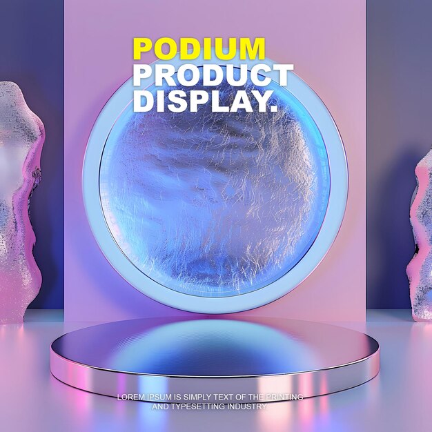 PSD scene podium stage display mockup for product presentation podium for product display showcase