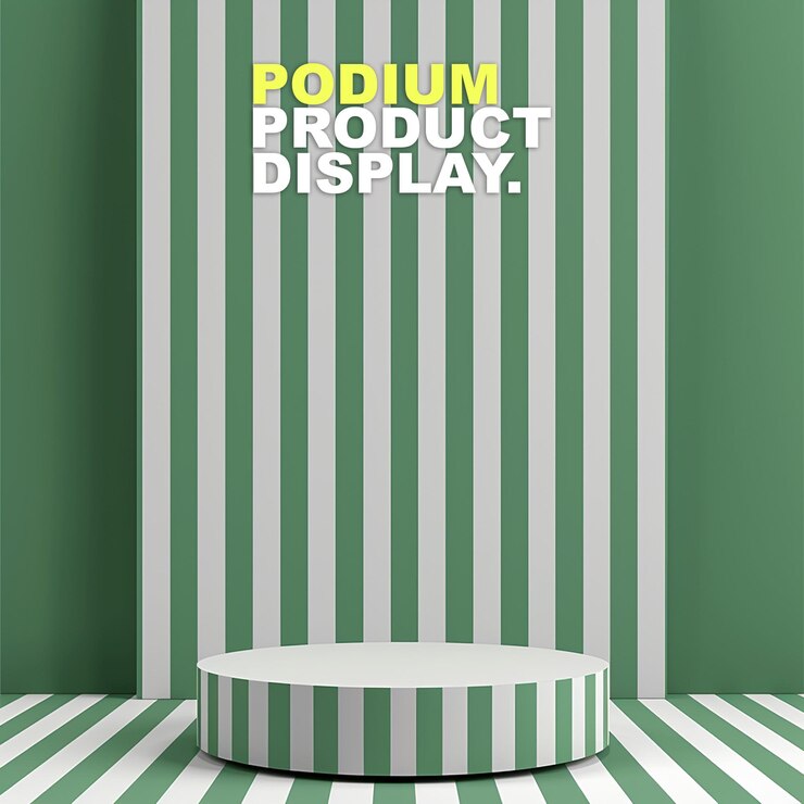 PSD scene podium stage display mockup for product presentation podium for product display showcase