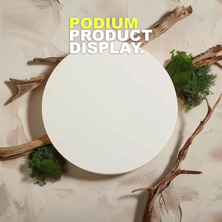PSD scene podium stage display mockup for product presentation podium for product display showcase