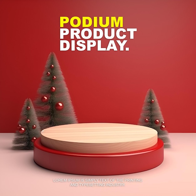 PSD scene podium stage display mockup for product presentation scene for product display showcase