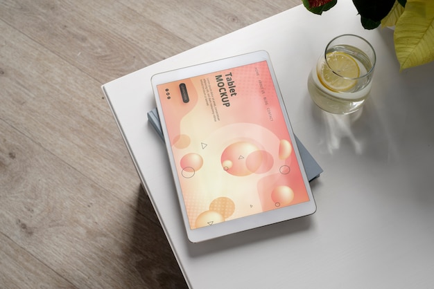 PSD scene with tablet device mock-up