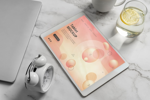 PSD scene with tablet device mock-up