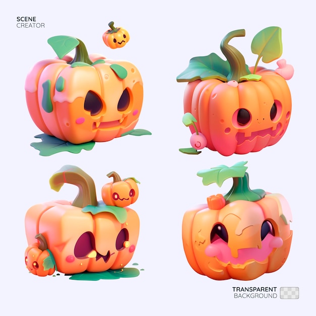 PSD scenecreator3d objecthalloween pumpkin