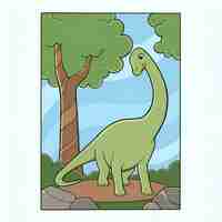 PSD scenery of a brachiosaurus in the forest