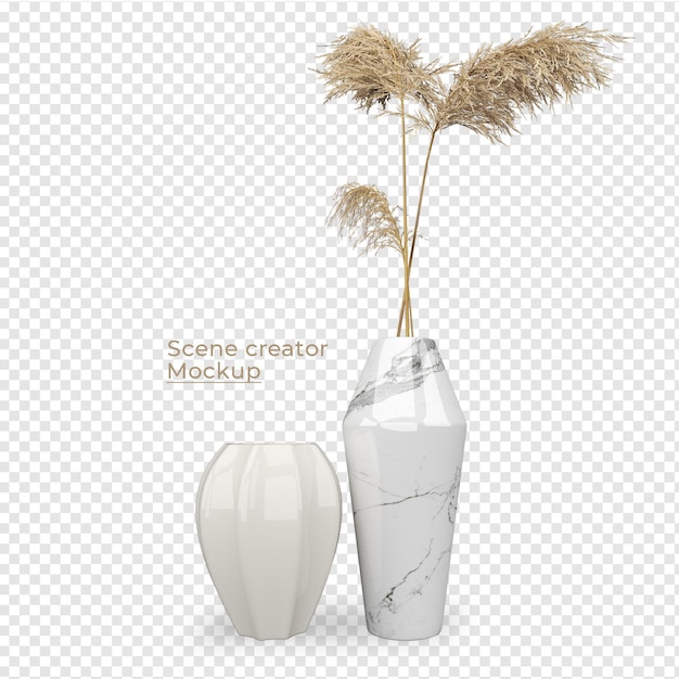 PSD scenes creator marble potted plant decoration design