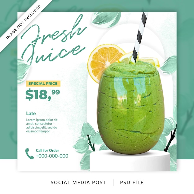 Scenes Green Fresh Drink Flyer or Social Media Banner