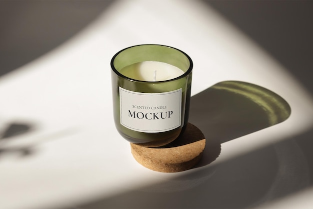 Scented candle label mockup