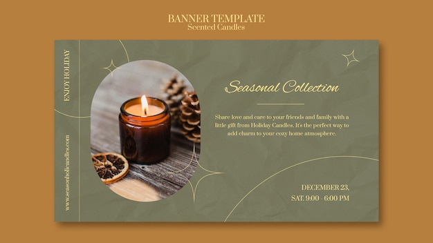 PSD scented candles banner design template