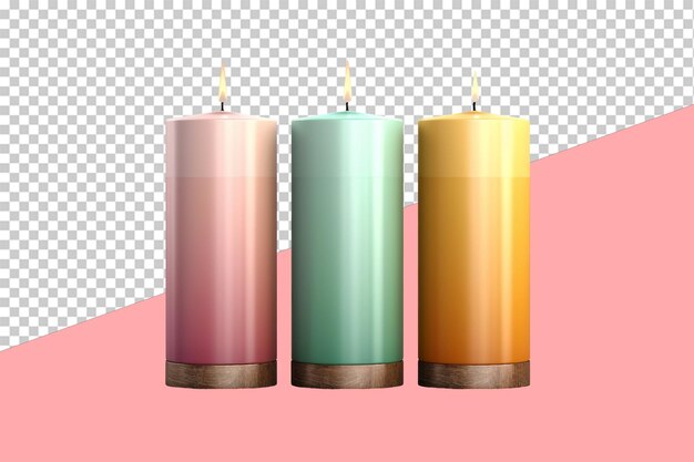 PSD scented candles. isolated object, transparent background