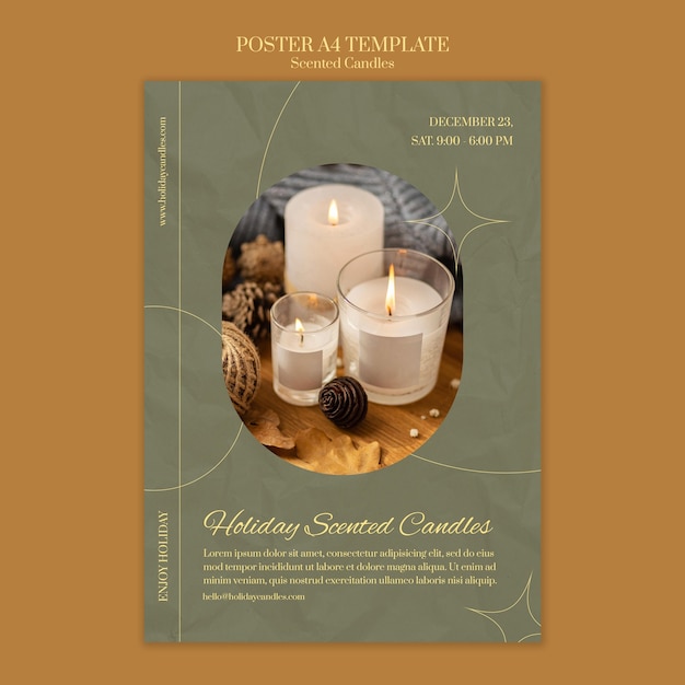 Scented candles poster design template