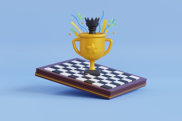 PSD schaakkampioen 3d illustratie