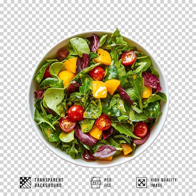 schaal vol salade op een doorzichtige achtergrond