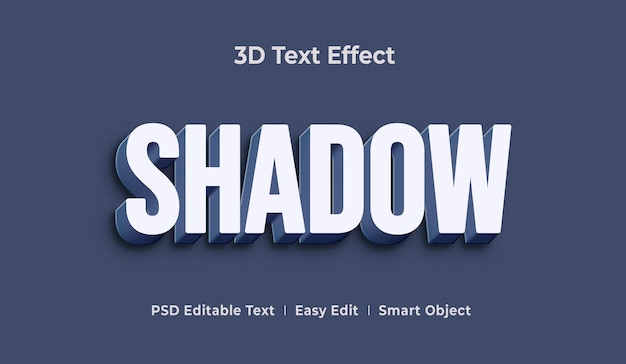 Schaduw 3d Tekststijl Effect Mockup Sjabloon Premium