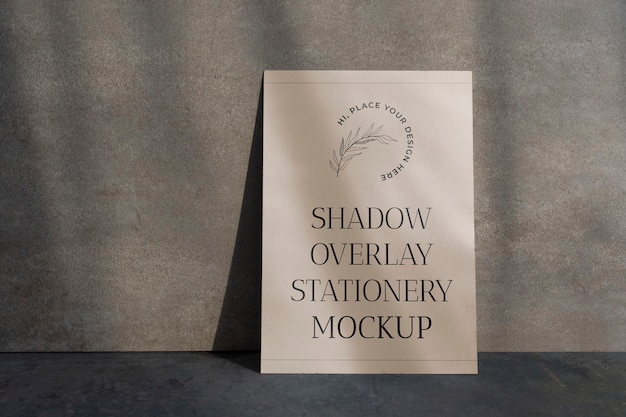 PSD schaduw overlay briefpapier mockup