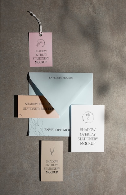 PSD schaduw overlay briefpapier mockup