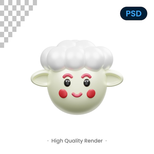 Schapen 3D Render Illustratie Premium Psd