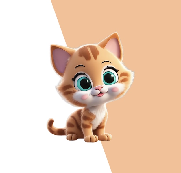 PSD schattig 3d-cartoonkatje