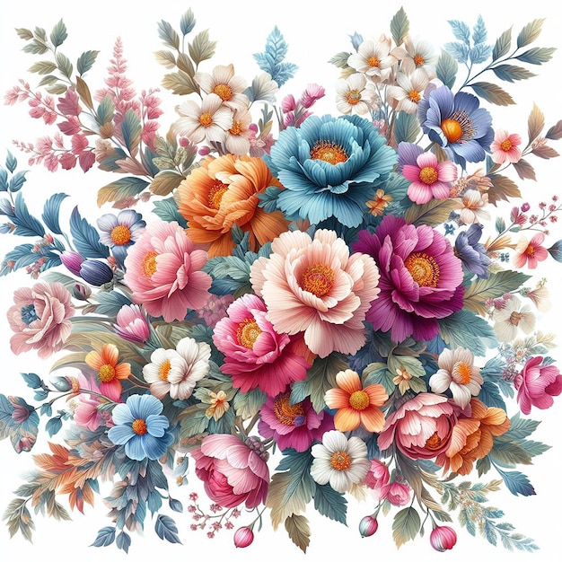 schattig kleurrijke bloem naadloos patroon