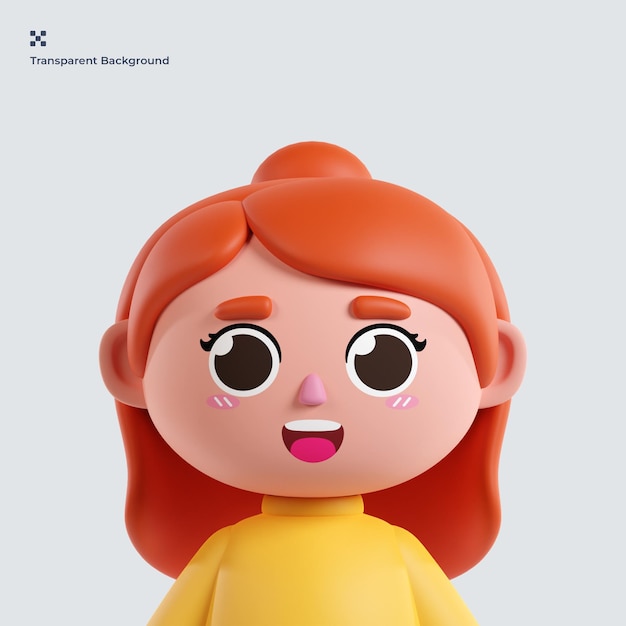 Schattig meisje Avatar 3D illustratie
