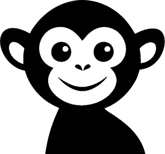 Schattig zwarte aap stencil clipart ontwerp
