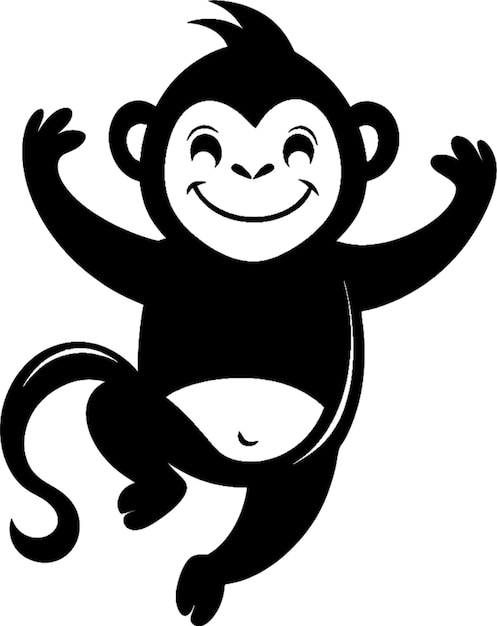 Schattig zwarte aap stencil clipart ontwerp