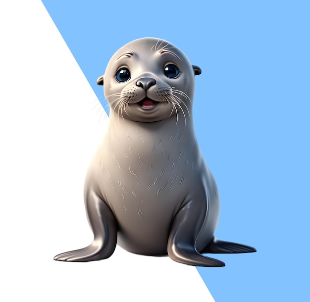 PSD schattige 3d cartoon zeehond