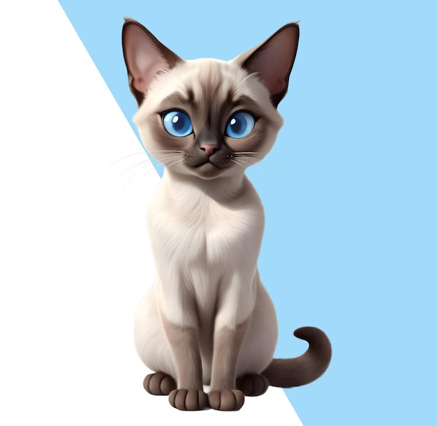 PSD schattige 3d siamese kat