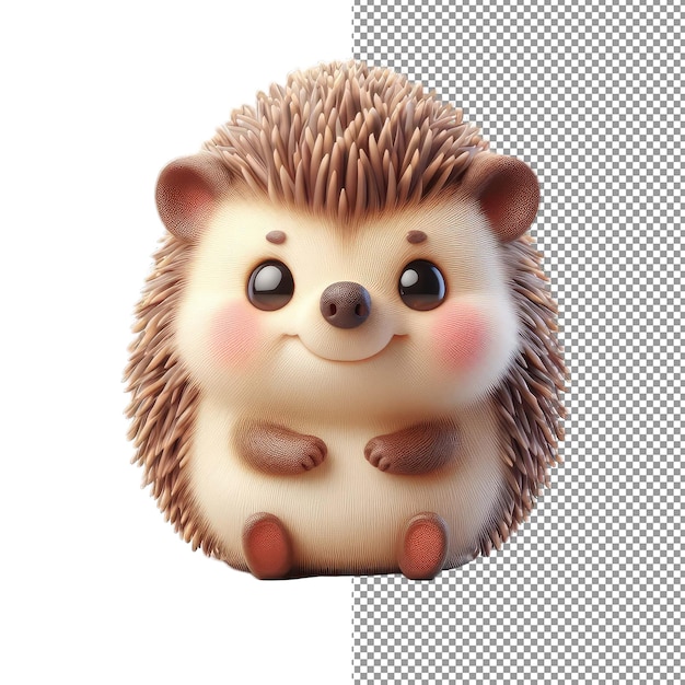 PSD schattige eigenzinnigheid geïsoleerd schattig 3d-dier op png-achtergrond