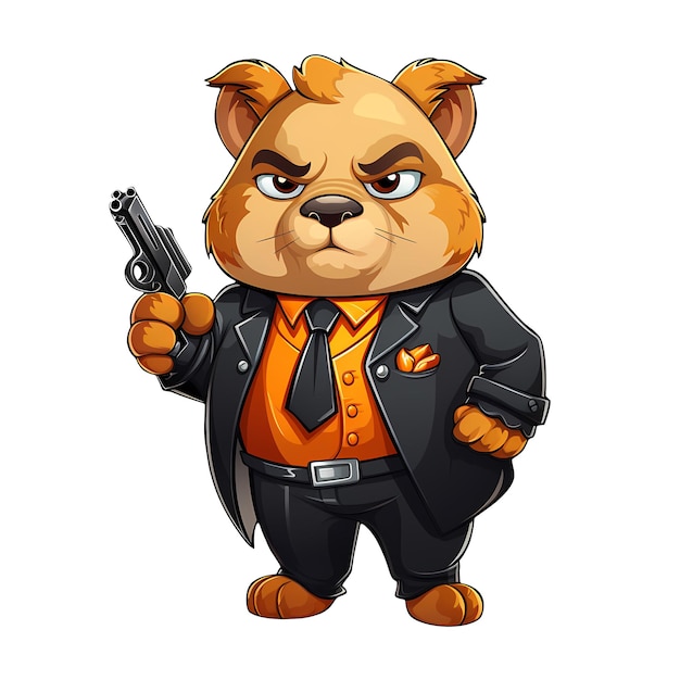 PSD schattige hamster amerikaanse retro stijl clipart illustratie