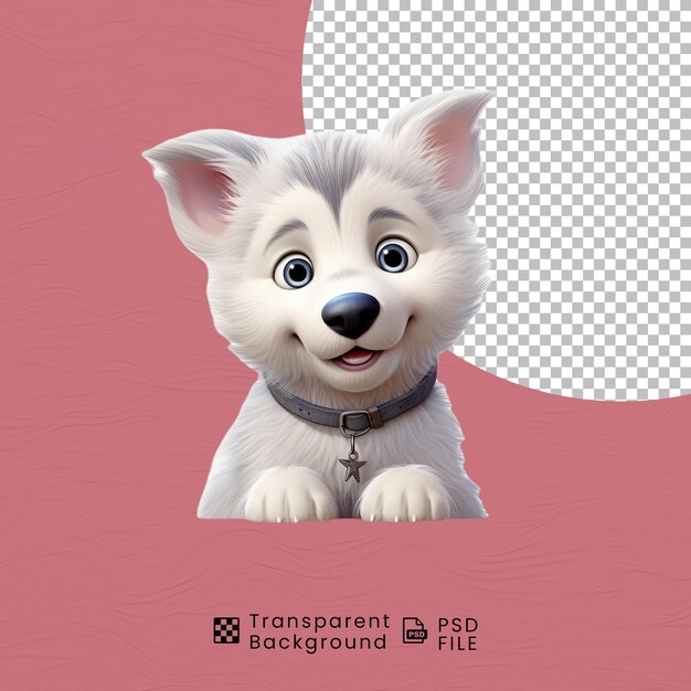 PSD schattige husky puppy transparante achtergrond