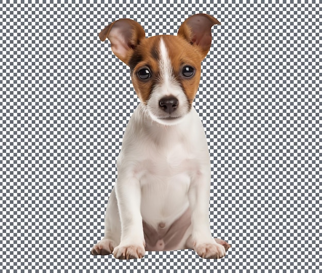 PSD schattige kleine japanse terriër ras puppy geïsoleerd op een transparante achtergrond