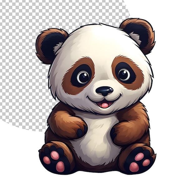 PSD schattige panda peuter illustratie op transparante achtergrond