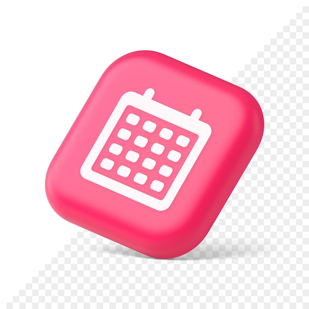 Кнопка органайзера планировщика расписания, чтобы сделать список услуг напоминания о повестке дня 3d значок символ веб-сайта элемент