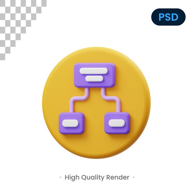 Схема 3d визуализации иллюстрации premium psd