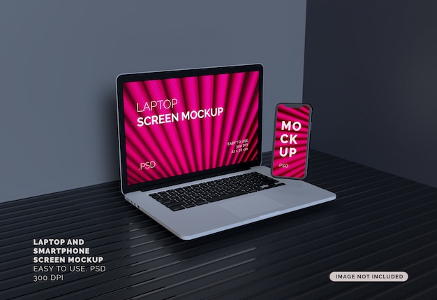 Scherm voor laptop en smartphone Mock-up