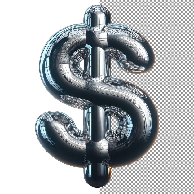 PSD schijnt 3d-dollarsymbool elegantie