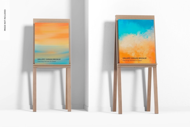 Schilderen op canvas op easel mockup