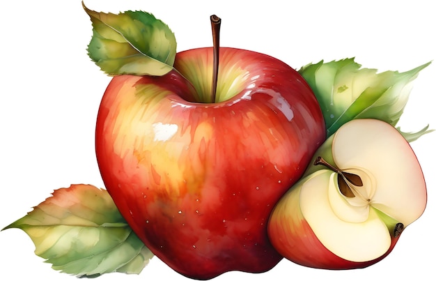 PSD schilderij van een vrucht met bladeren aigenerated
