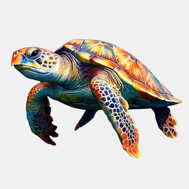 PSD schildpad geïllustreerd in geïsoleerde aquarel