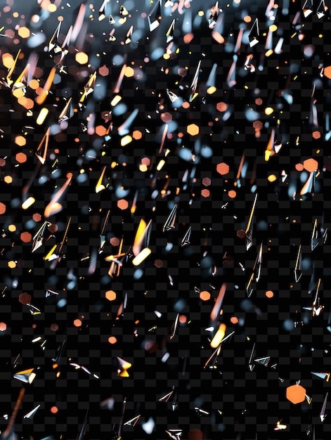 PSD schitterende gloeiende kristallen regen met reflecterende scherven en cle png neon light effect y2k collection