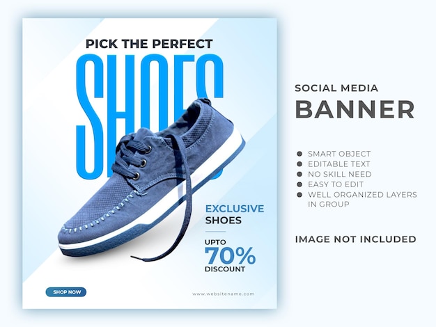 PSD schoenen social media banner ontwerp