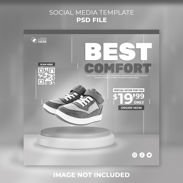 PSD schoenen social media post en instagram post