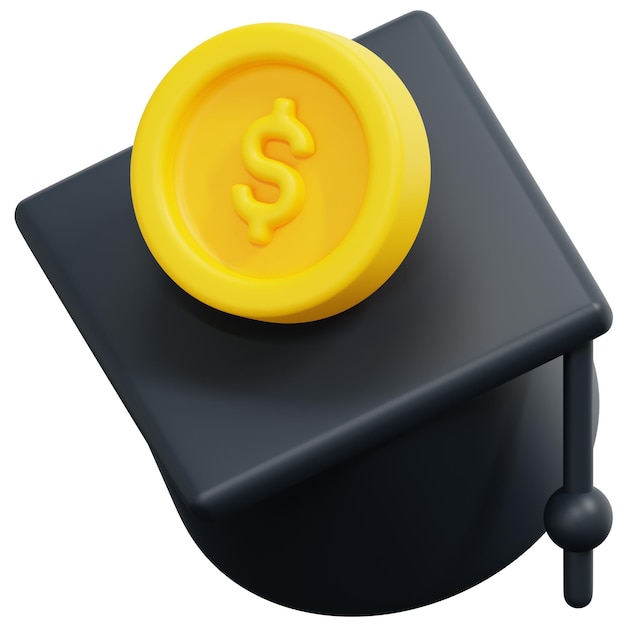 Premium PSD | Scholarship 3d render icon illustration