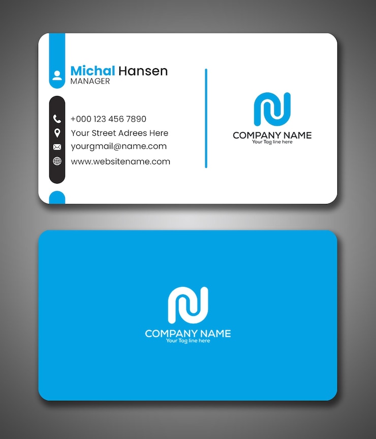 PSD schone en creatieve blauwe kleur visitekaart sjabloon psd bestand